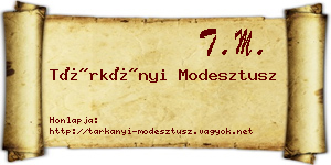 Tárkányi Modesztusz névjegykártya